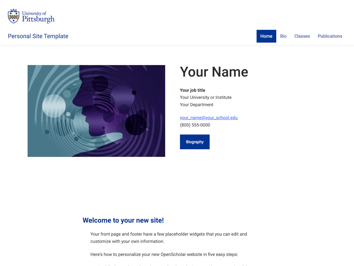 Personal Site template screenshot